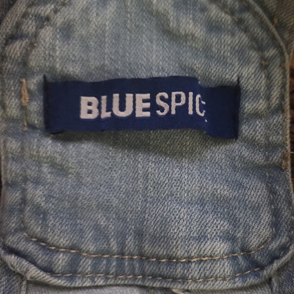 Blue Spice Distressed Denim Overalls Size 1 - Picture 5 of 6